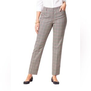 Talbots Hampshire Ankle Pants Cottage Plaid Houndstooth Size 14P Office Workwear